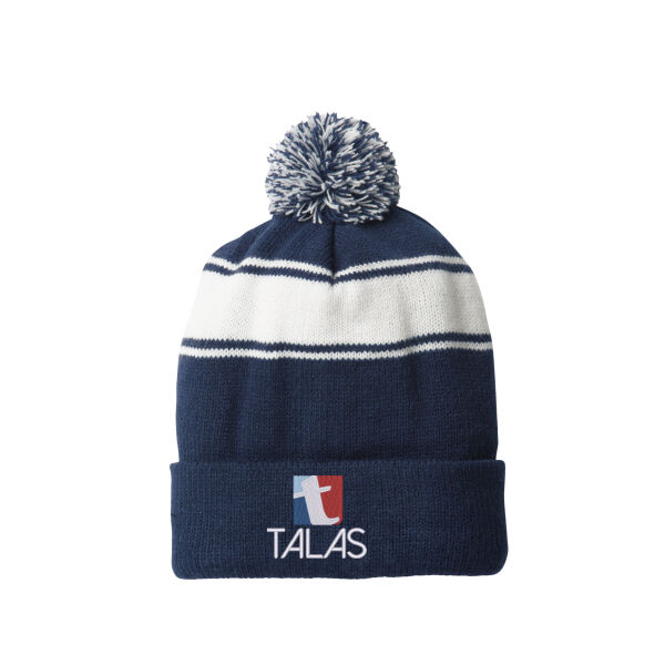 Texas ALAS Embroidered - Stripe Pom Pom Beanie Thumbnail