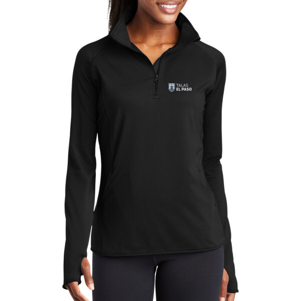 El Paso TALAS Embroidered - Ladies Sport Wick ® Stretch 1/4 Zip Pullover Thumbnail