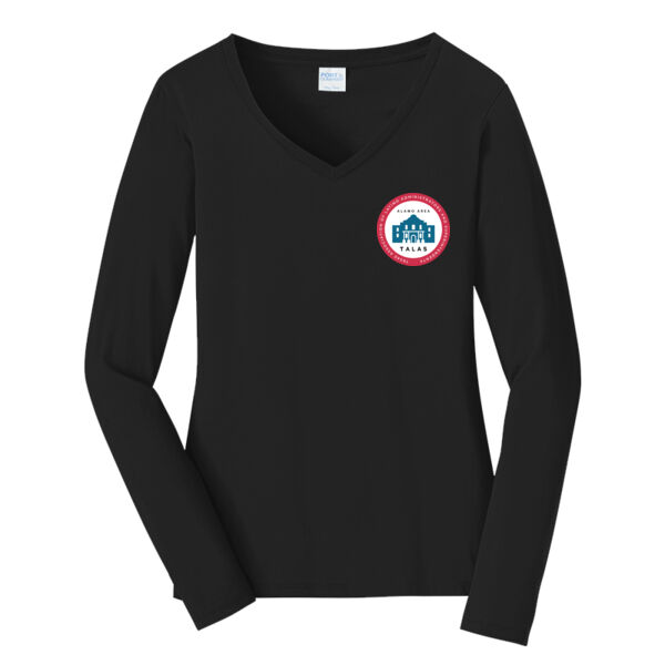 Alamo Texas ALAS Printed - Women's Long Sleeve Fan Favorite V Neck Tee Thumbnail