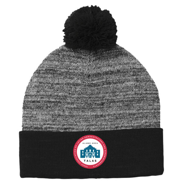 Alamo Texas ALAS Printed - Heather Pom Pom Beanie Thumbnail