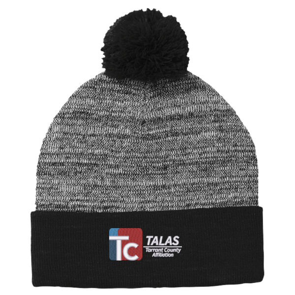 Tarrant County Texas ALAS Embroidered - Heather Pom Pom Beanie Thumbnail